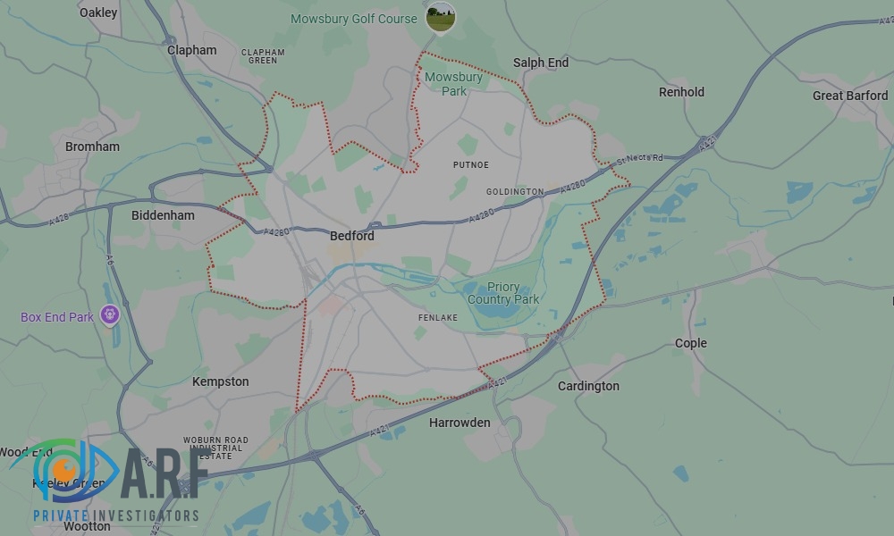 Our Private Detectives operate across Bedford and the surrounding areas Our Private Detectives operate across Bedford and the surrounding areas