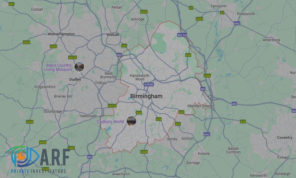 Our Private Detectives operate across Birmingham and the surrounding areas