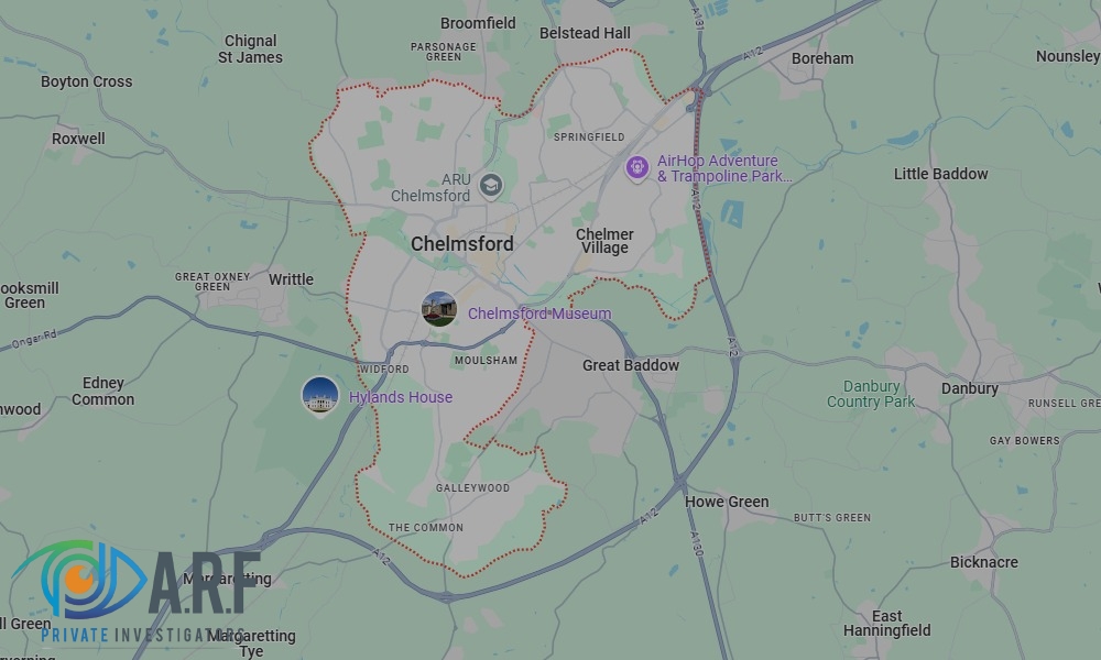 Our Private Detectives operate across Chelmsford and the surrounding areas