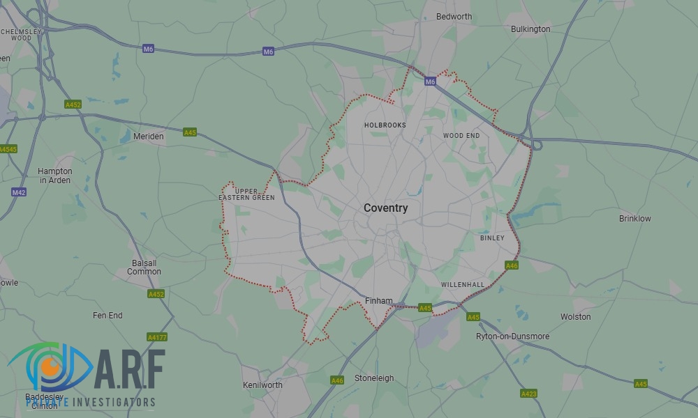 Our Private Detectives operate across Coventry and the surrounding areas