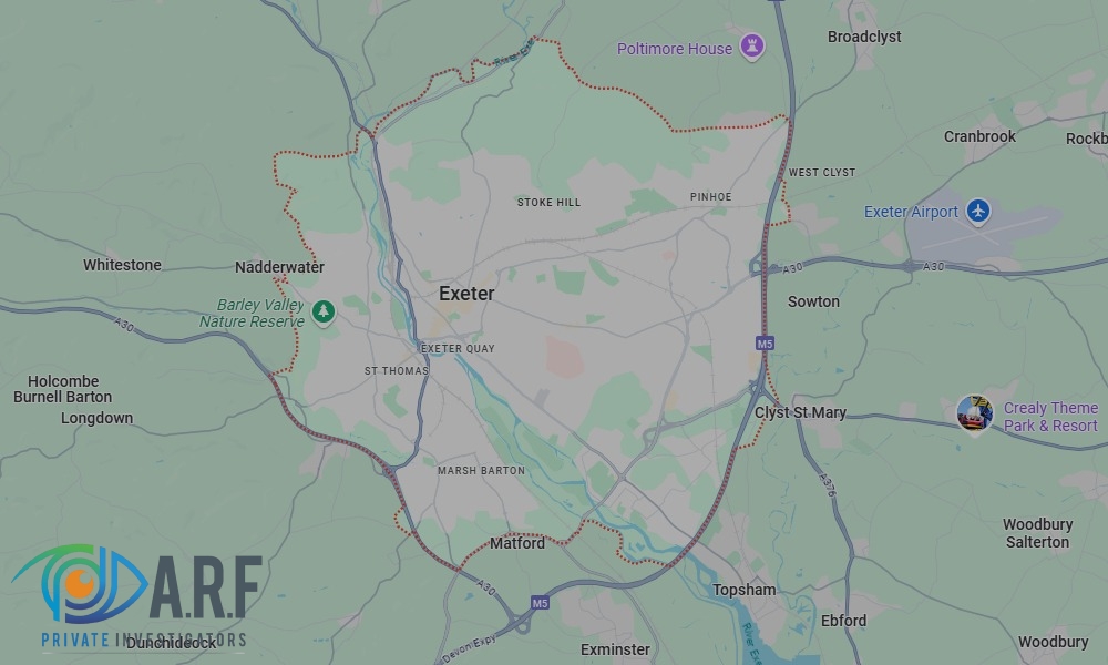 Our Private Detectives operate across Exeter and the surrounding areas Our Private Detectives operate across Exeter and the surrounding areas