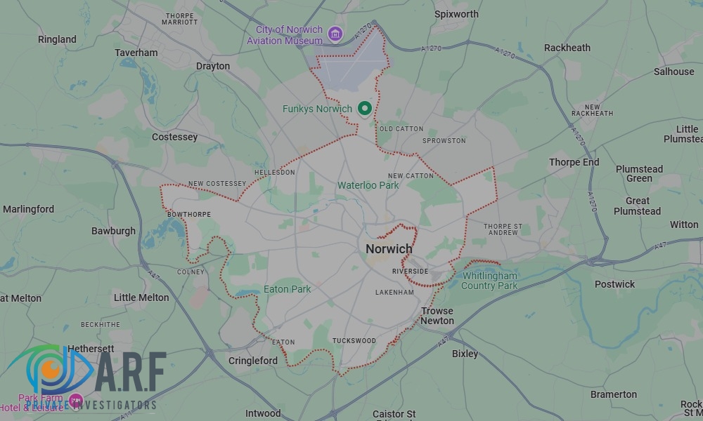 Our Private Detectives operate across Norwich and the surrounding areas Our Private Detectives operate across Norwich and the surrounding areas