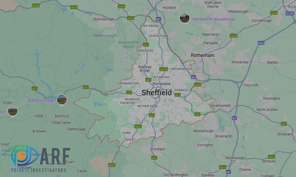 Our Private Detectives operate across Sheffield and the surrounding areas Our Private Detectives operate across Sheffield and the surrounding areas