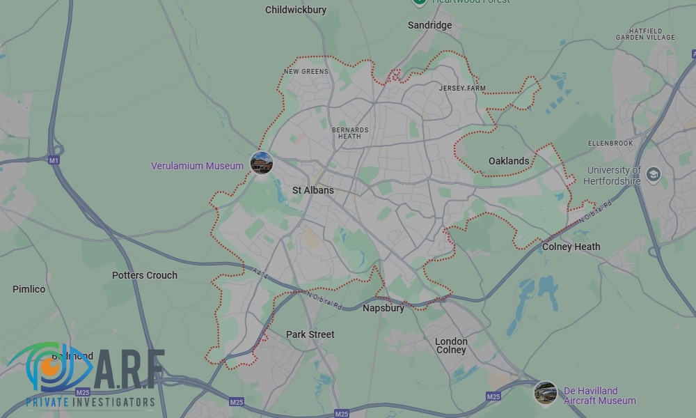 Our Private Detectives operate across St Albans and the surrounding areas Our Private Detectives operate across St Albans and the surrounding areas