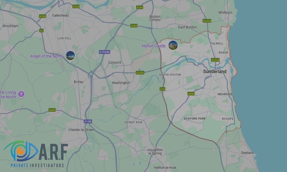 Our Private Detectives operate across Sunderland and the surrounding areas Our Private Detectives operate across Sunderland and the surrounding areas