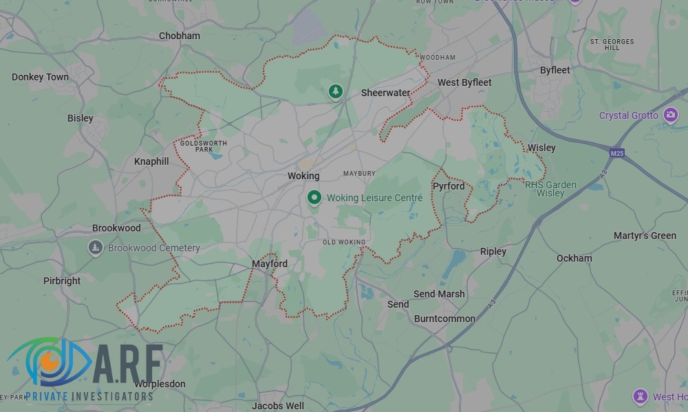 Our Private Detectives operate across Woking and the surrounding areas Our Private Detectives operate across Woking and the surrounding areas