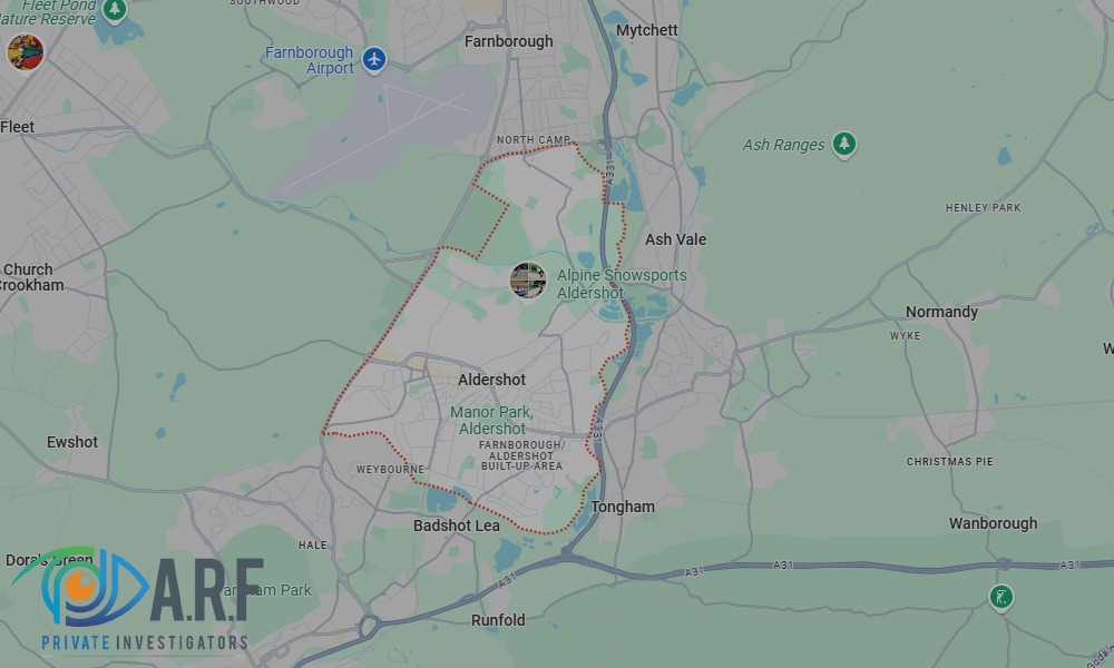 Our Private Detectives operate across Aldershot and the surrounding areas Our Private Detectives operate across Aldershot and the surrounding areas
