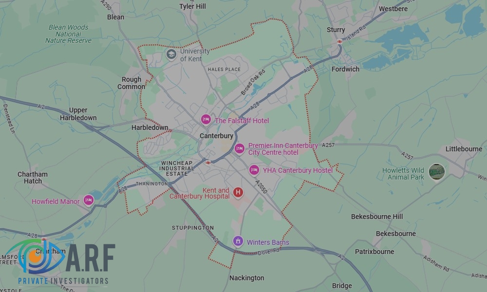 Our Private Detectives operate across Canterbury and the surrounding areas