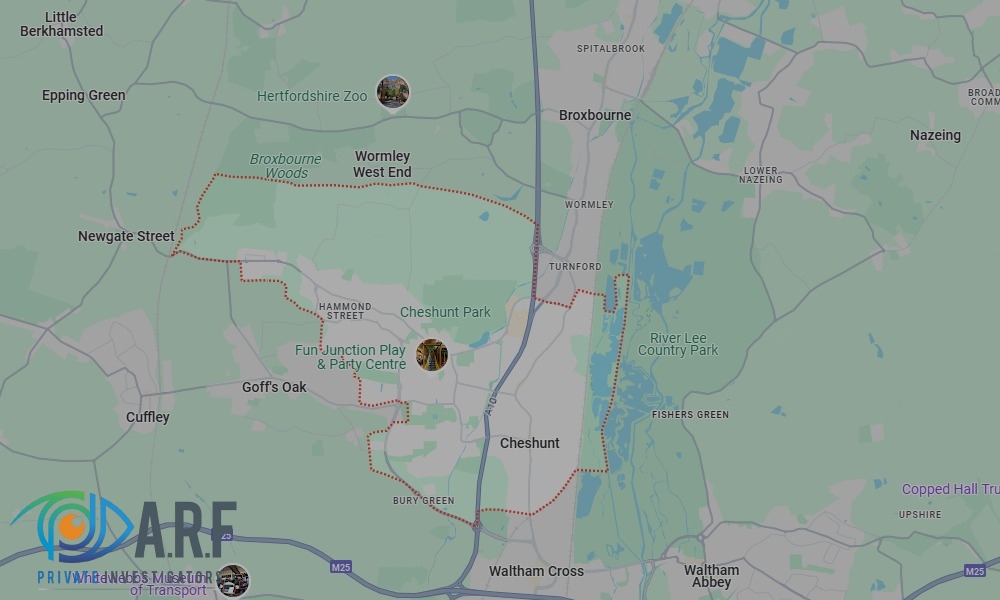 Our Private Detectives operate across Cheshunt and the surrounding areas Our Private Detectives operate across Cheshunt and the surrounding areas