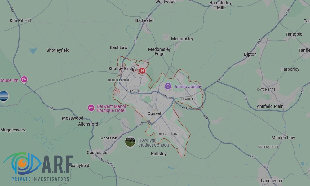Our Private Detectives operate across Consett and the surrounding areas
