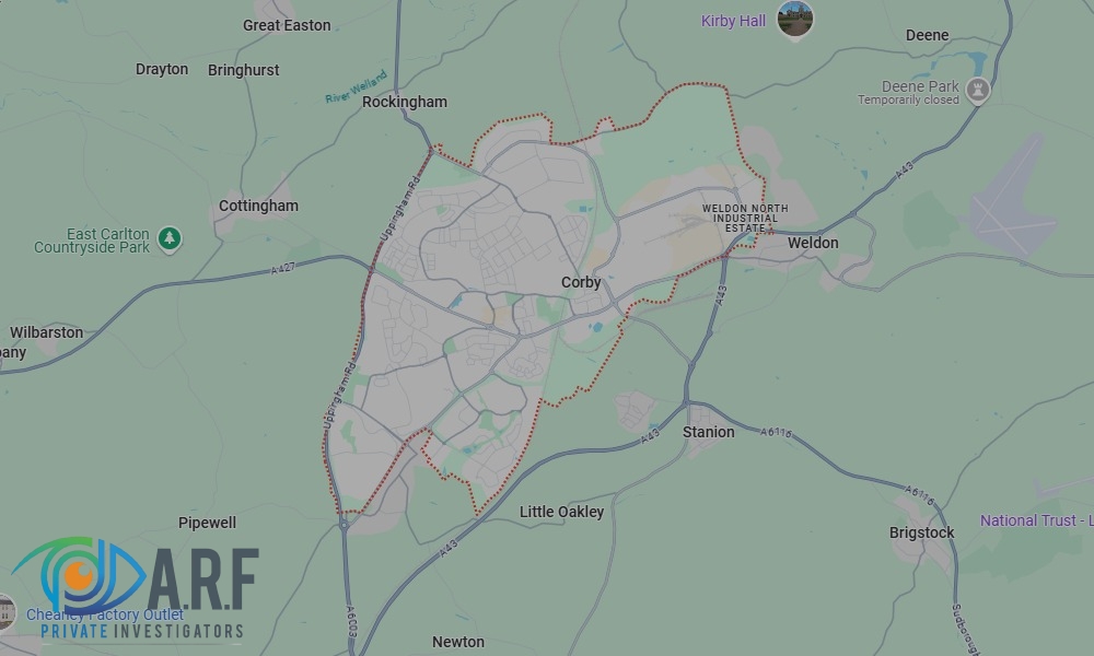 Our Private Detectives operate across Corby and the surrounding areas Our Private Detectives operate across Corby and the surrounding areas