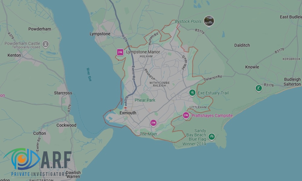 Our Private Detectives operate across Exmouth and the surrounding areas Our Private Detectives operate across Exmouth and the surrounding areas