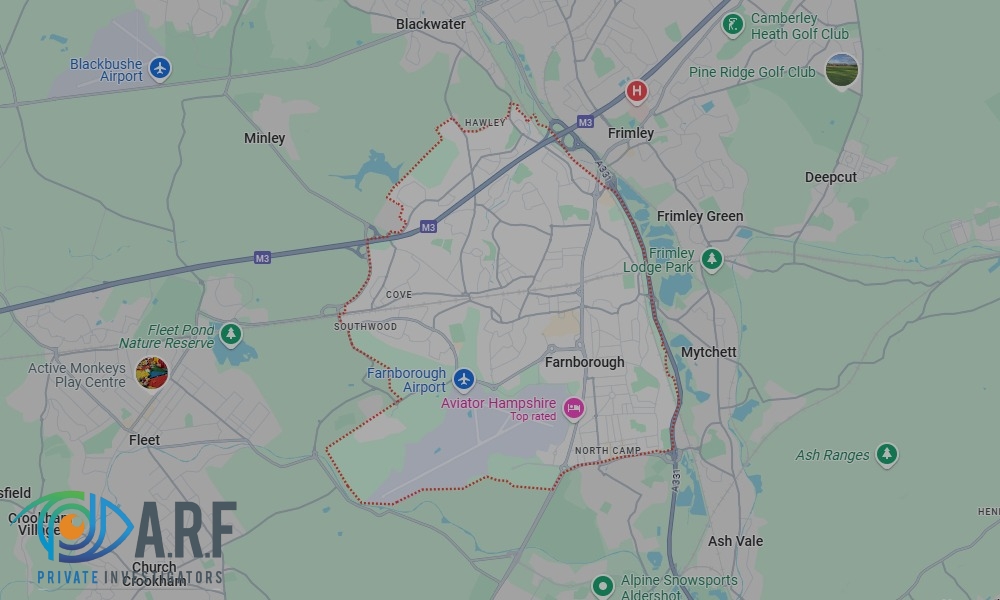 Our Private Detectives operate across Farnborough and the surrounding areas