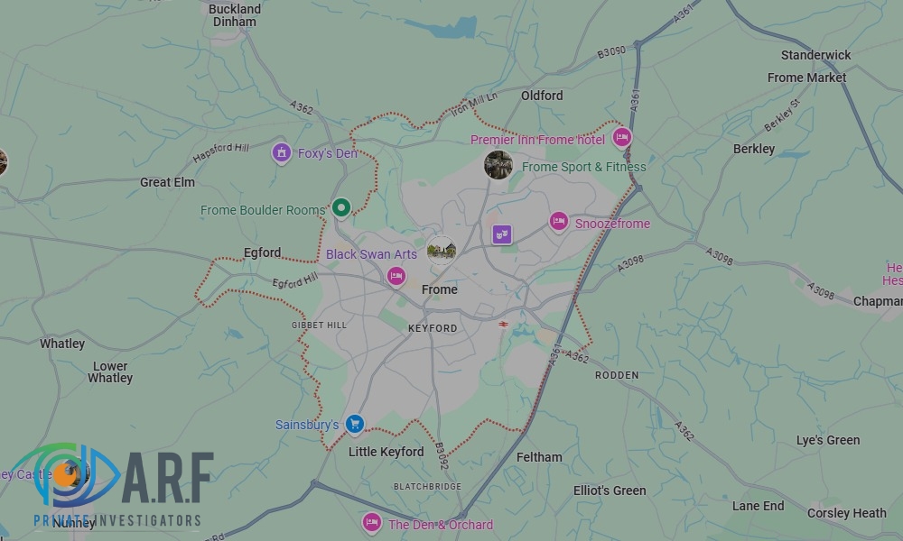 Our Private Detectives operate across Frome and the surrounding areas Our Private Detectives operate across Frome and the surrounding areas