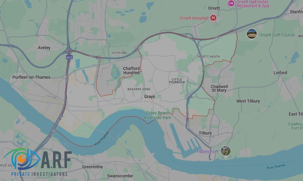 Our Private Detectives operate across Grays and the surrounding areas