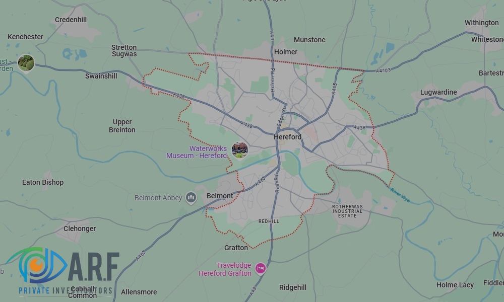 Our Private Detectives operate across Hereford and the surrounding areas Our Private Detectives operate across Hereford and the surrounding areas