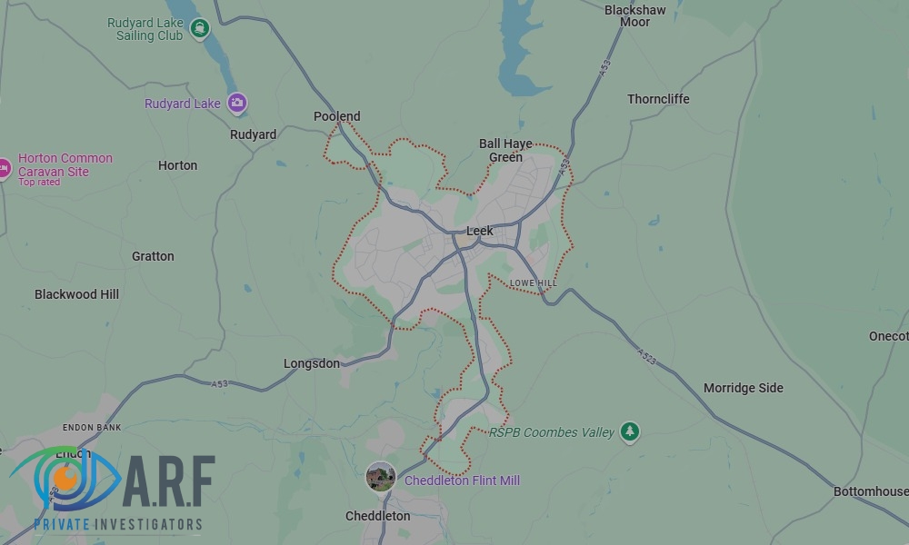 Our Private Detectives operate across Leek and the surrounding areas Our Private Detectives operate across Leek and the surrounding areas