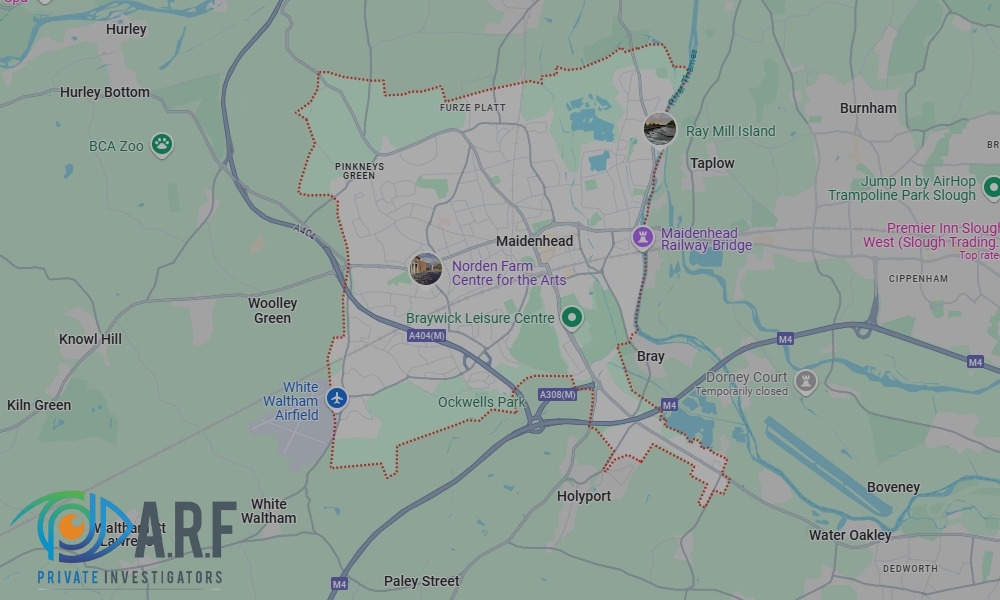 Our Private Detectives operate across Maidenhead and the surrounding areas Our Private Detectives operate across Maidenhead and the surrounding areas