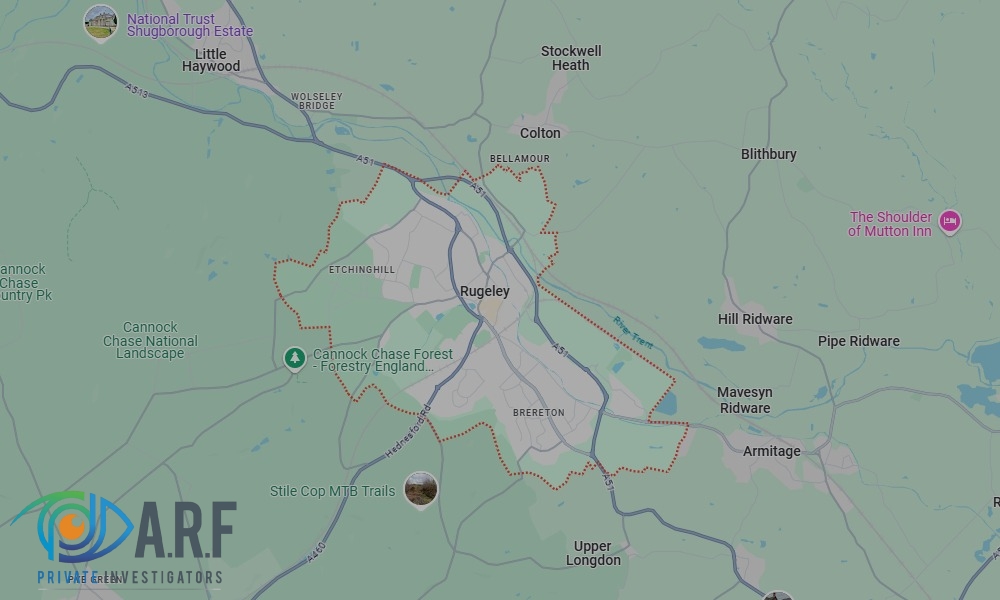 Our Private Detectives operate across Rugeley and the surrounding areas