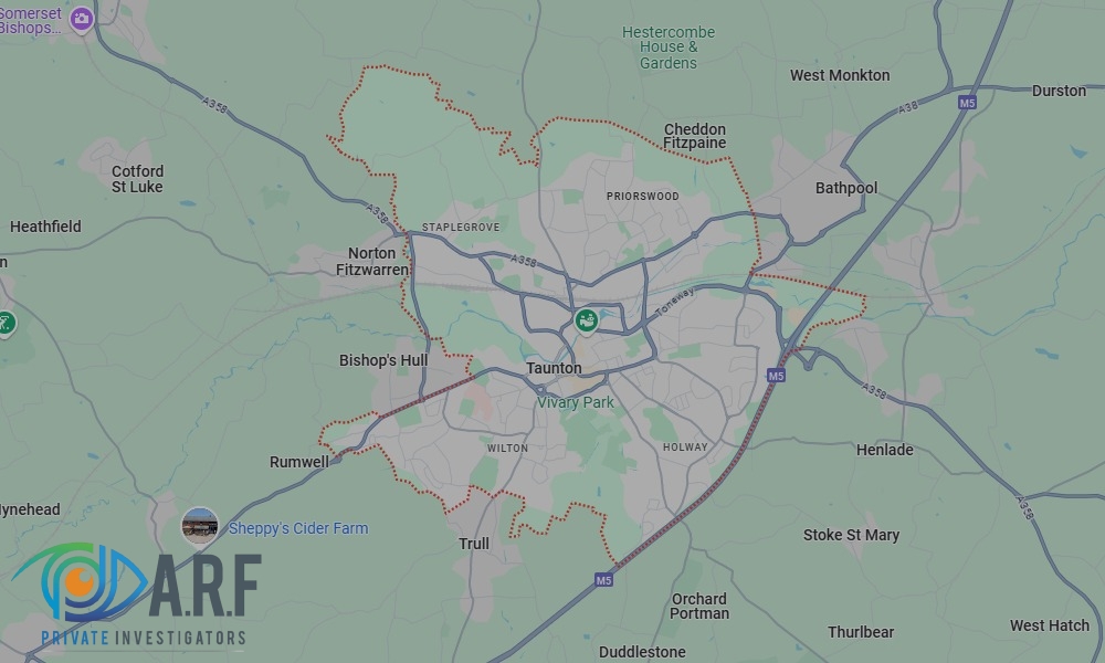 Our Private Detectives operate across Taunton and the surrounding areas Our Private Detectives operate across Taunton and the surrounding areas