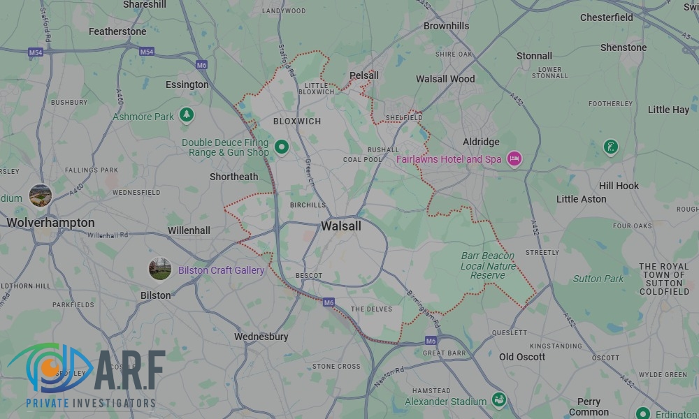 Our Private Detectives operate across Walsall and the surrounding areas