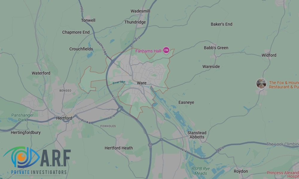 Our Private Detectives operate across Ware and the surrounding areas Our Private Detectives operate across Ware and the surrounding areas