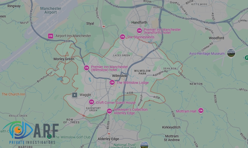 Our Private Detectives operate across Wilmslow and the surrounding areas Our Private Detectives operate across Wilmslow and the surrounding areas